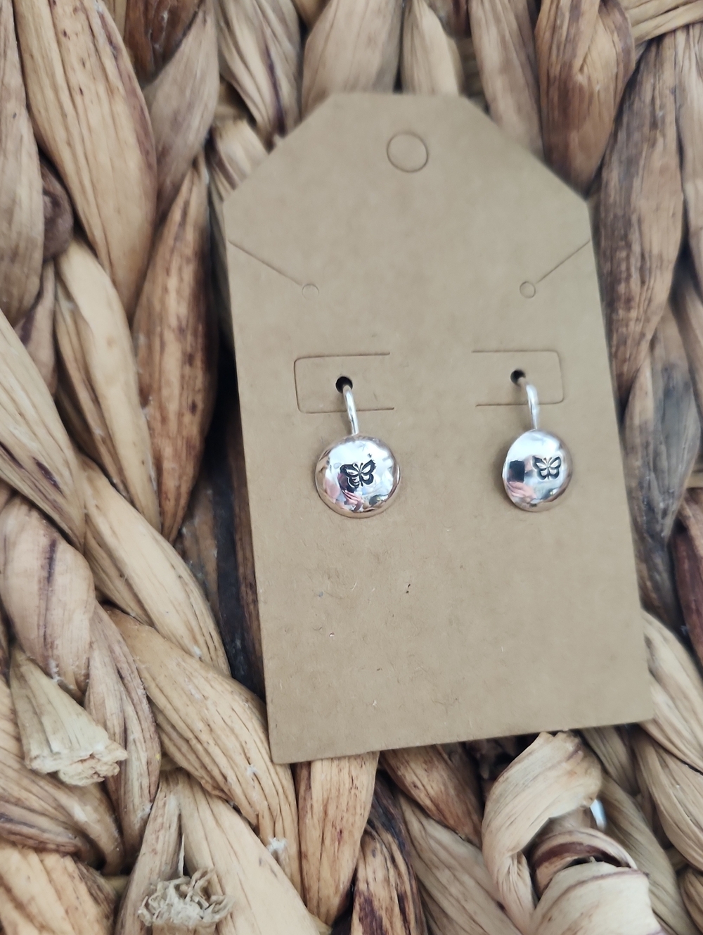 Handmade Sterling Silver Butterfly Drop Earrings